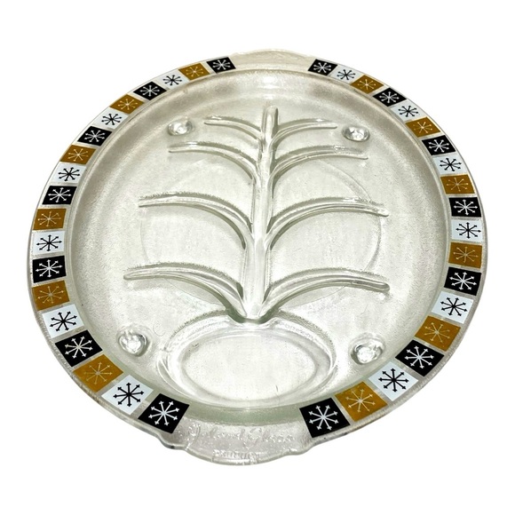 Vintage Mid Century “Atomic Age” Glass Meat Service Platter - Picture 2 of 4